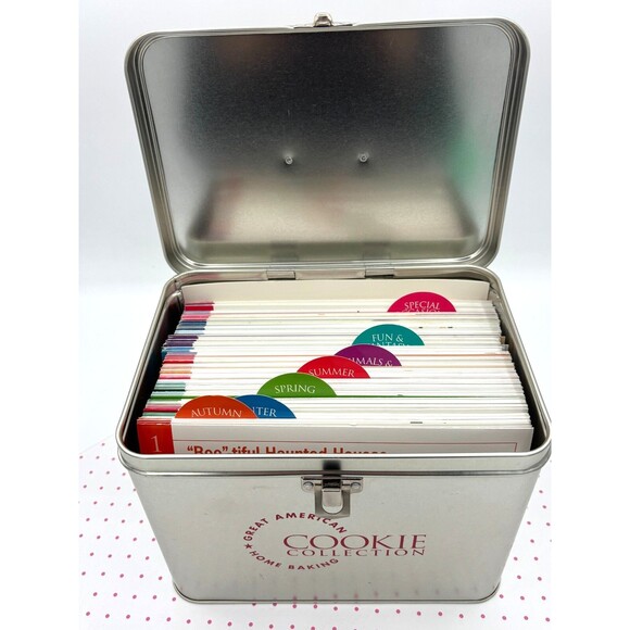 Great American Home Baking Cookie Collection Tin With Recipe Cards Templates EUC - Picture 5 of 16